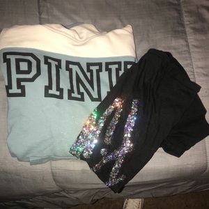 Pink hoodie and a pink T-shirt combo